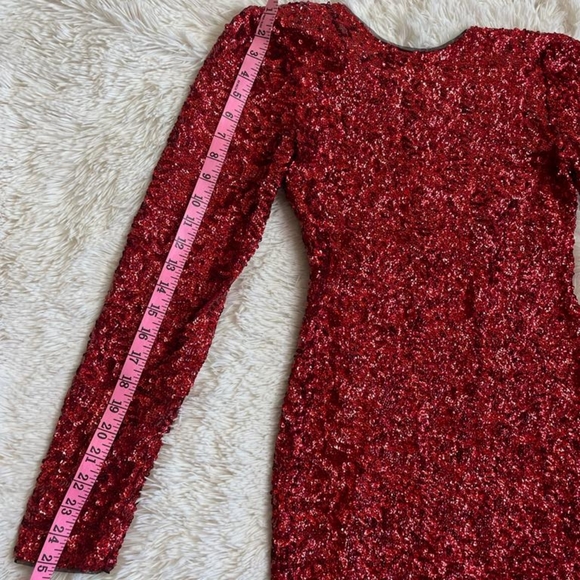 Kimchi Blue Red Sequence Mini Dress - Picture 5 of 6